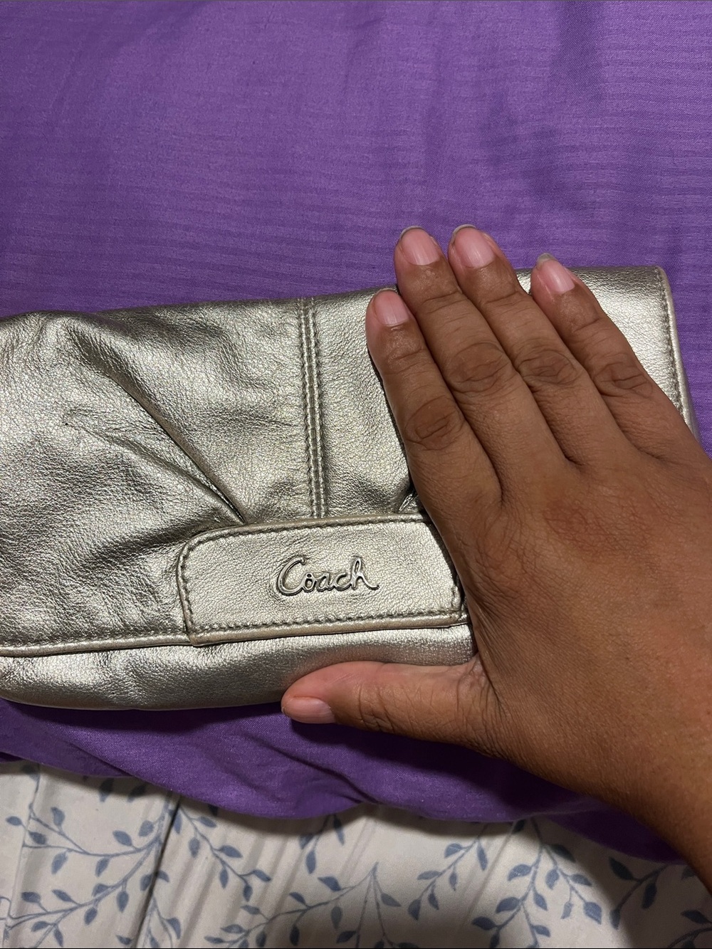 Coach Metallic Gold Leather Wristlet - Picture 7 of 7